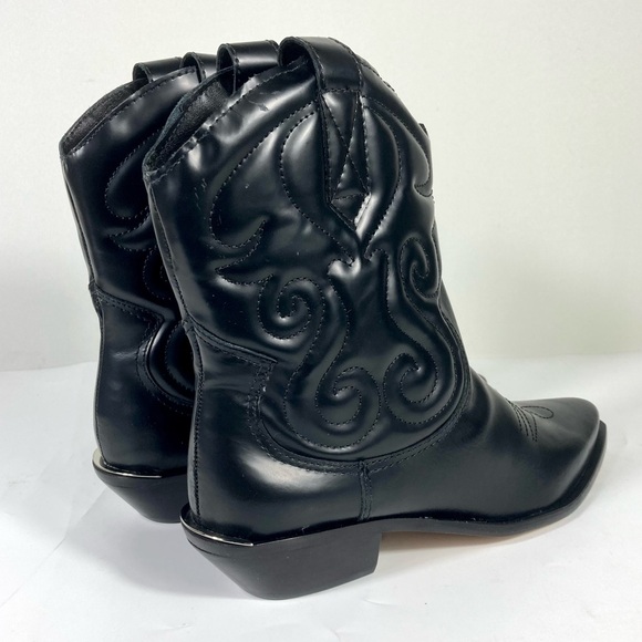 *SOLD* Schutz Zachy Short Western Boots Leather Size 8 Black NEW - Picture 6 of 15